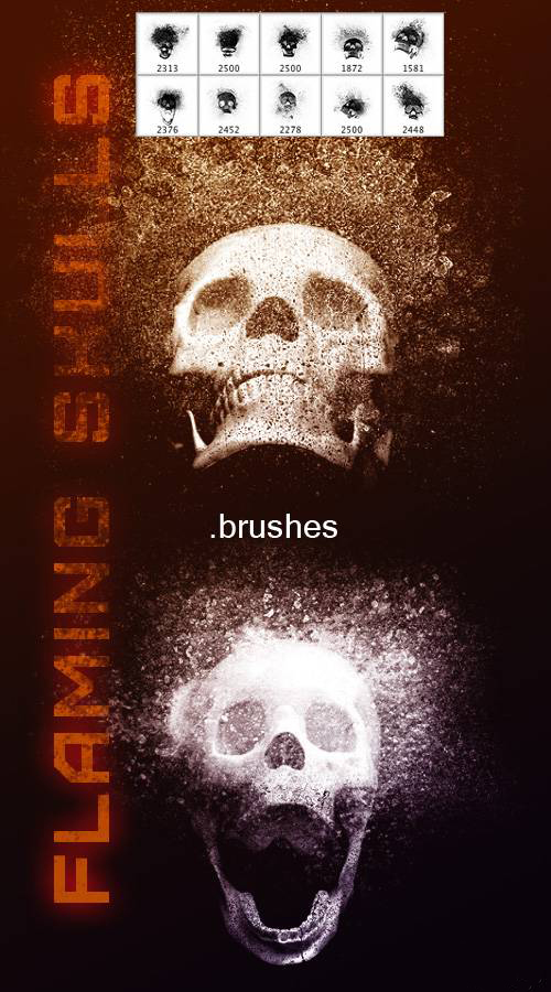 高清晰骷髅PS笔刷