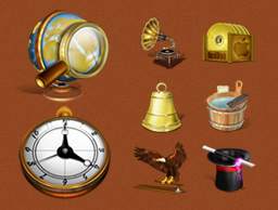 一组复古风格的png图标