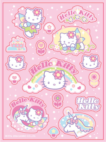 粉色kitty与独角兽矢量素材