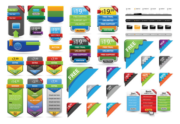 网页设计装饰元素矢量素材