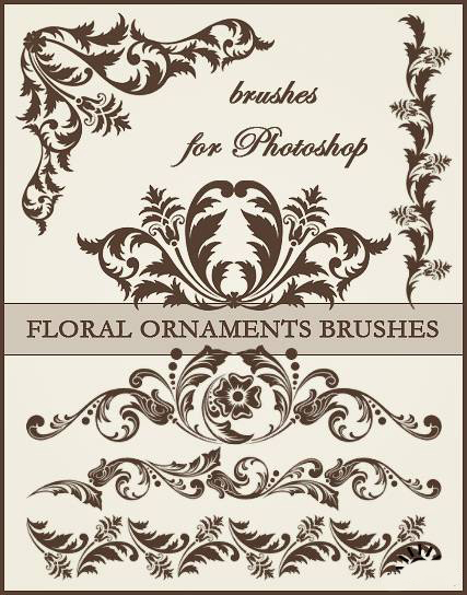 高清晰花纹花边PS笔刷集