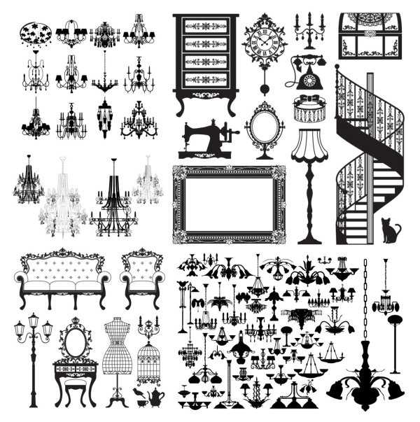 欧式家居矢量素材
