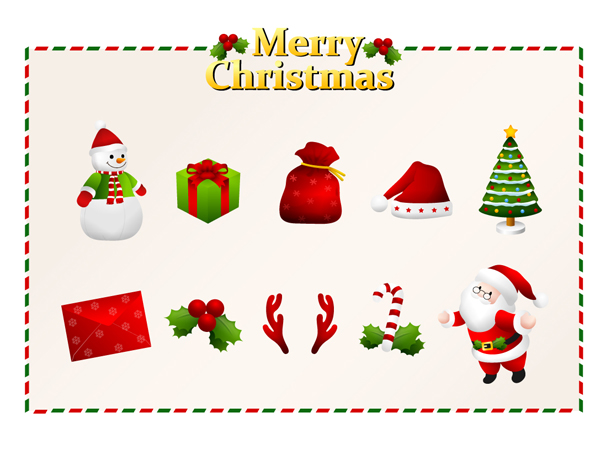 {圣诞节图标元素}矢量素材