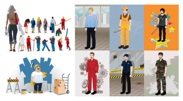 各种职业人物矢量素材