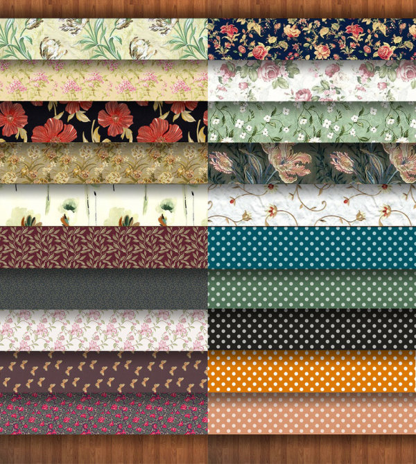 Photoshop平铺素材之复古花纹和水玉点点纹 