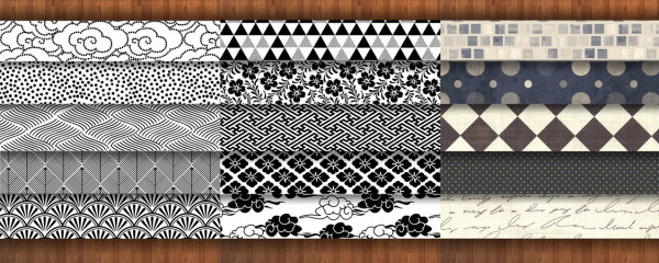 Photoshop平铺图案之简单淡色和黑白图案15款 