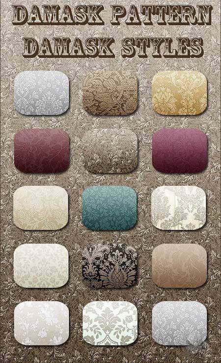 清新淡雅的蕾丝花纹PS图案（内含相同JPEG图片、ASL样式文件、PAT图案文件） 