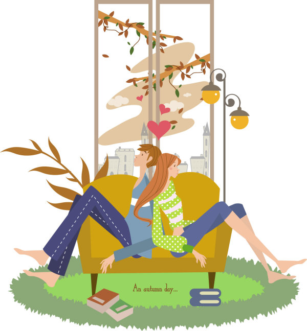 清新情人矢量素材7