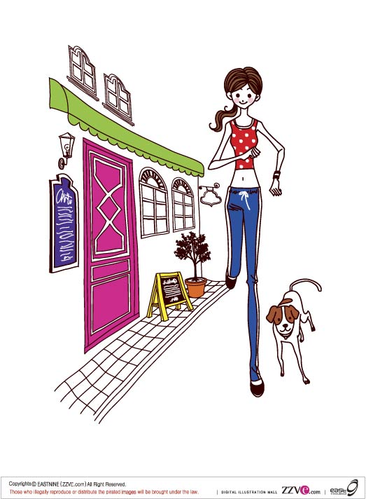 简单绘画女性矢量6