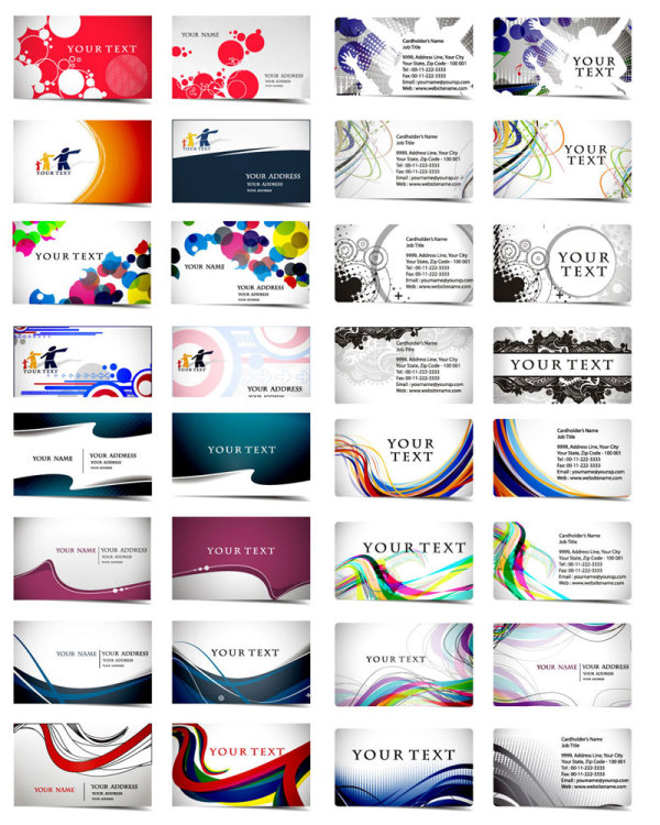 多款动感流线名片模板01&mdash;&mdash;矢量素材