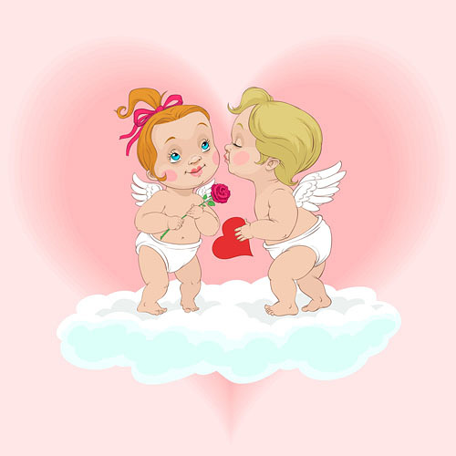可爱小天使矢量素材