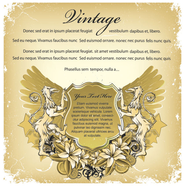 老式经典图案与边框05&mdash;&mdash;矢量素材