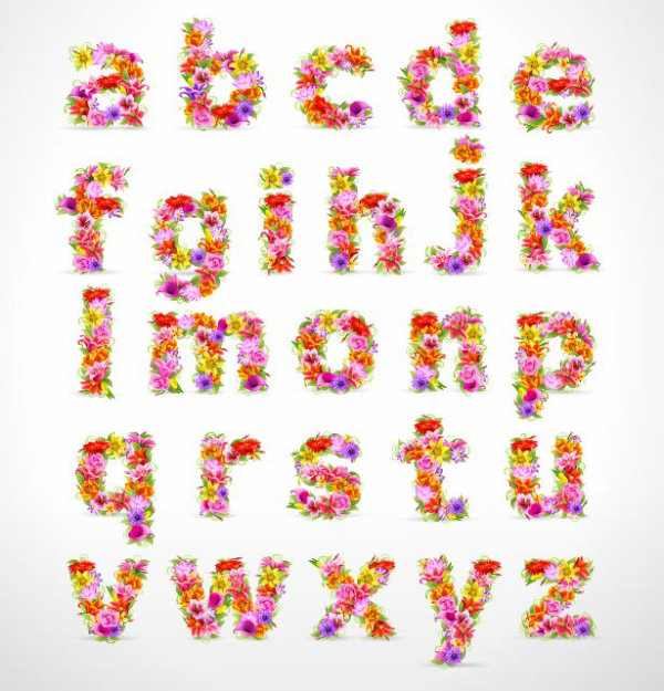 精美鲜花字母03&mdash;&mdash;矢量素材