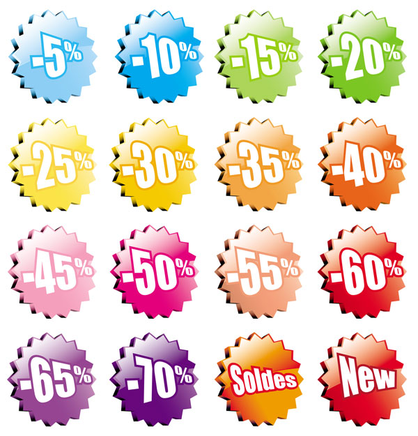 齿状打折销售图标矢量素材