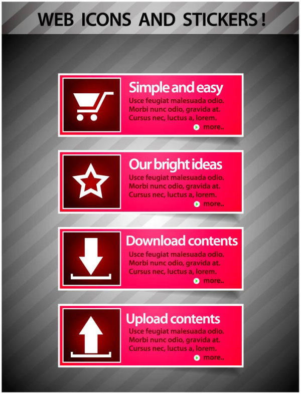 网页图标和贴纸01&mdash;&mdash;矢量素材