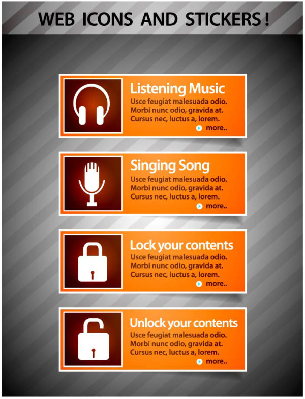 网页图标和贴纸04&mdash;&mdash;矢量素材