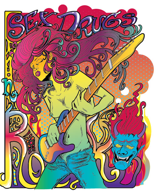 梦幻摇滚明星海报矢量