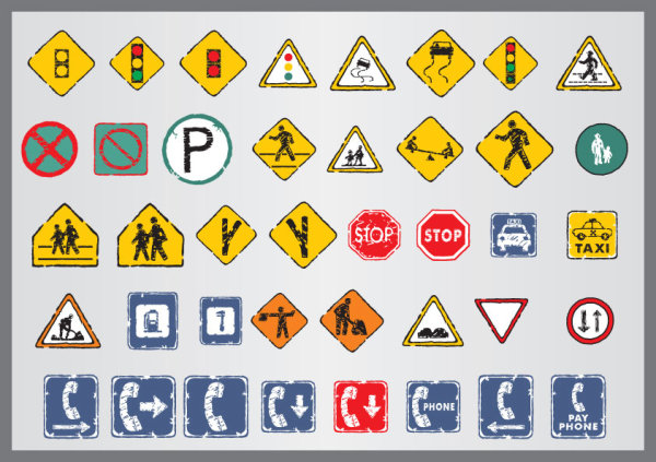 破旧交通指示牌图标03&mdash;&mdash;矢量素材