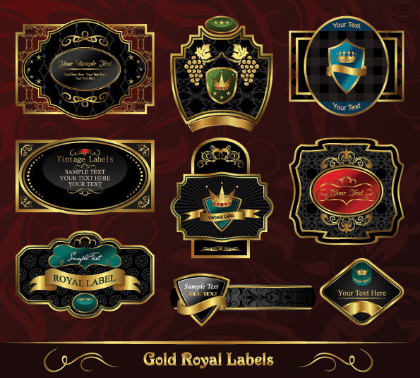 欧式花纹瓶贴04&mdash;&mdash;矢量素材