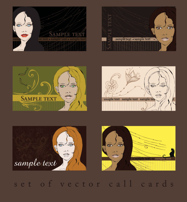 插画卡片模板01&mdash;&mdash;矢量素材