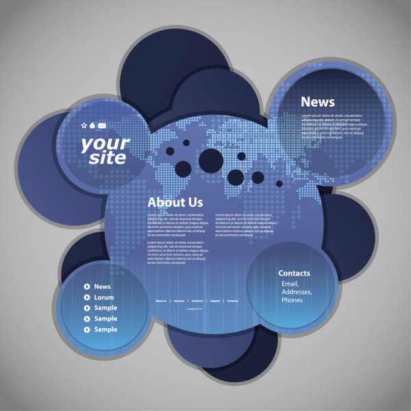 圆形网页模板03&mdash;&mdash;矢量素材