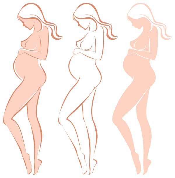 准妈妈剪影05&mdash;&mdash;矢量素材