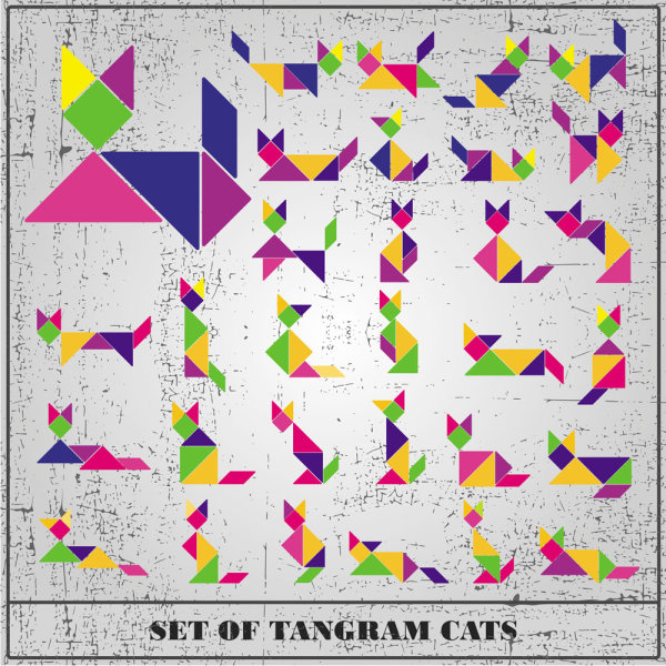 七巧板01&mdash;&mdash;矢量素材