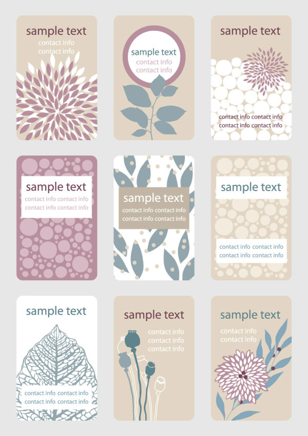 叶子底纹名片02&mdash;&mdash;矢量素材