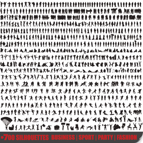 商业黑白剪影02&mdash;&mdash;矢量素材