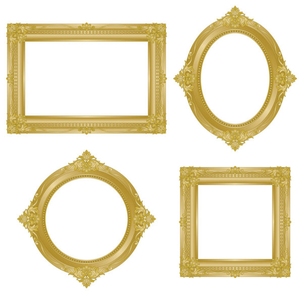 仿古金色框架02&mdash;&mdash;矢量素材