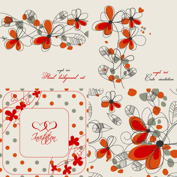 Elegant floral background pattern 02 - vector