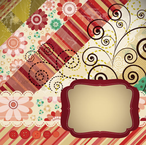 拼布花纹背景03&mdash;&mdash;矢量素材