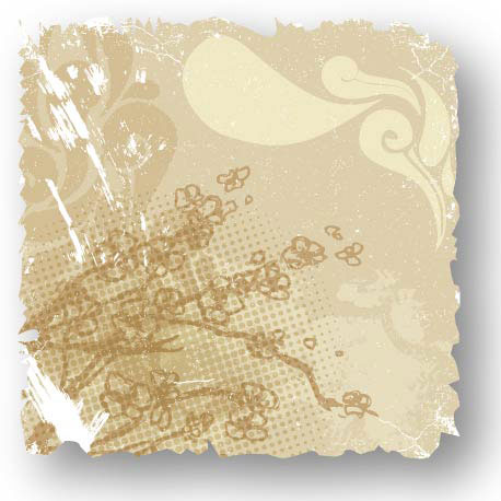 复古花卉卡03&mdash;&mdash;矢量素材