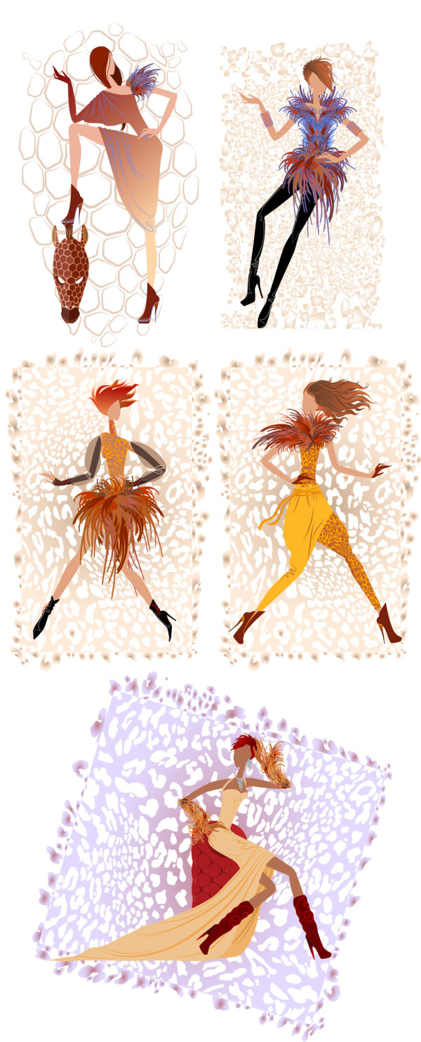 时尚卡通女郎&mdash;&mdash;矢量素材