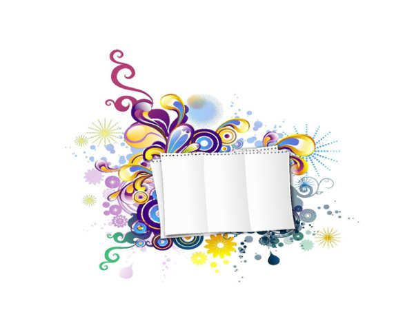 潮流花纹空白文本模板矢量素材-4