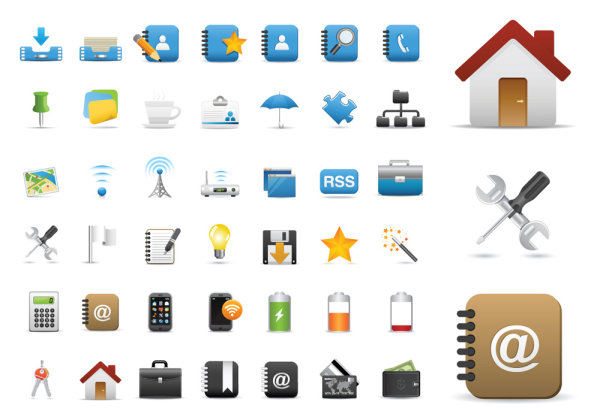 Beautiful and practical icon 01 - vector material