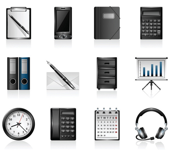 Office products icons - vector material