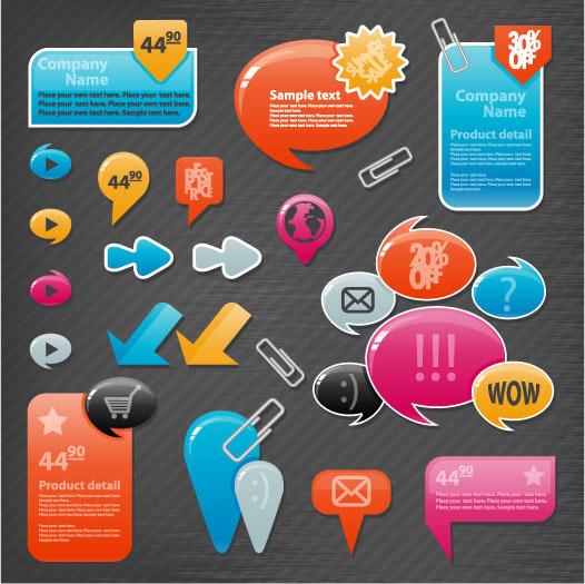 Beautifully dialog box elements 01 - Vector