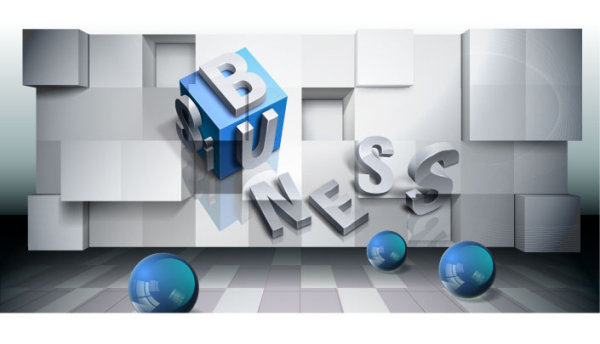 创意立体商务空间背景矢量素材-4