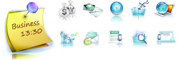 The exquisite 3D business icon vector material -1