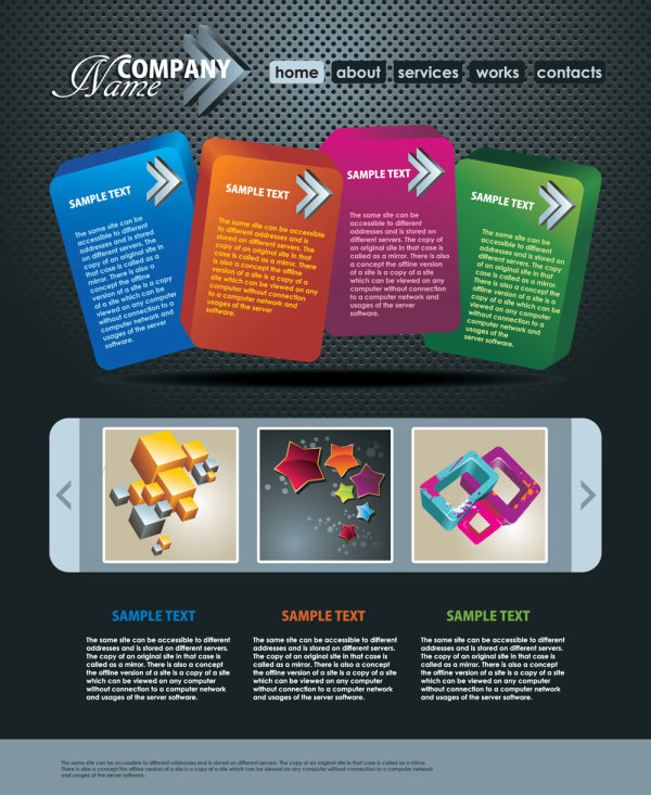 潮流动感网页模板06&mdash;&mdash;矢量素材