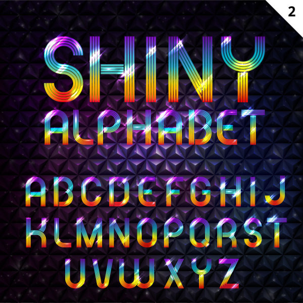 五颜六色的光耀字母05&mdash;&mdash;矢量素材