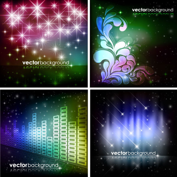 Brilliant starlight background 06 - vector material