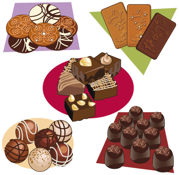 Cartoon pastries 01 - vector material