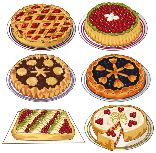 Cartoon pastries 05 - vector material