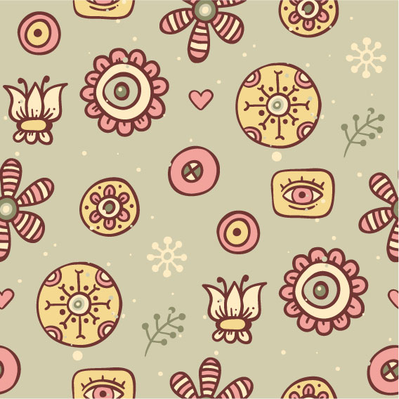 Cartoon pattern background 03 - vector material