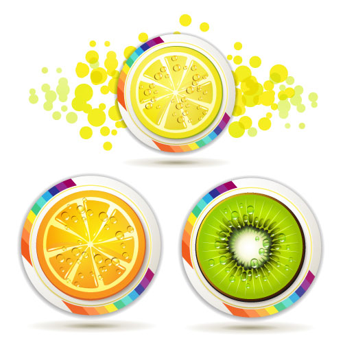 Delicious fruit slices 04 - vector material