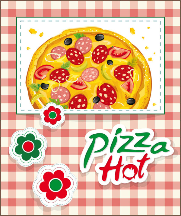 Cartoon pizza 03 - vector material