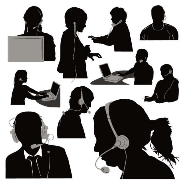 Customer service staff silhouette 02 - vector material