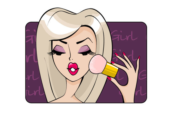 Beauty cartoon illustrator 03 - vector material